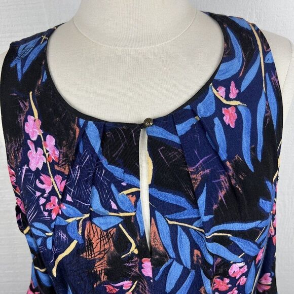 MAEVE Elia Dress 14 Womens Multicolor Floral Print Cold Shoulder Anthropologie - Picture 4 of 10